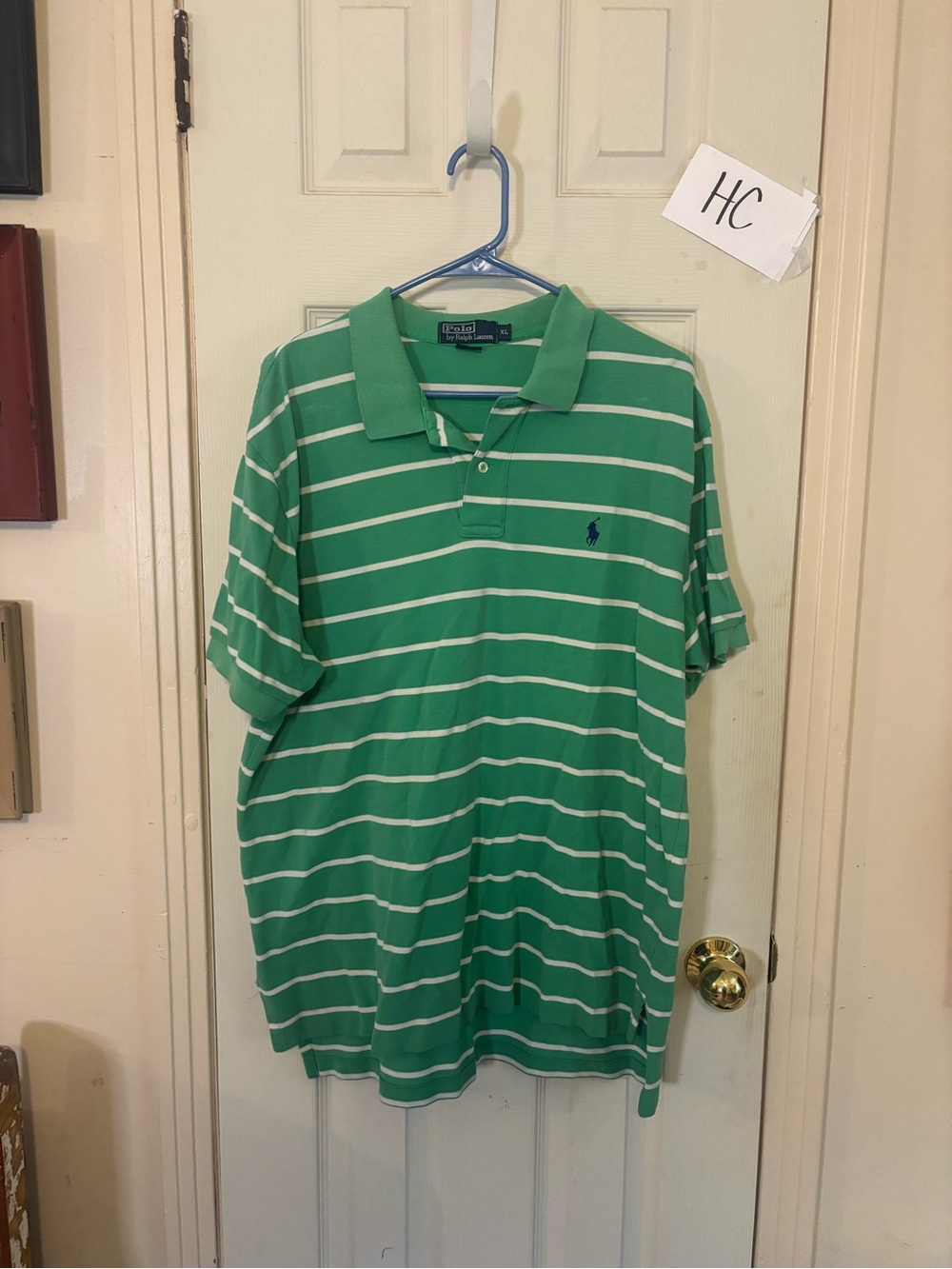 Polo by Ralph Lauren Green and White Striped Polo Shirt